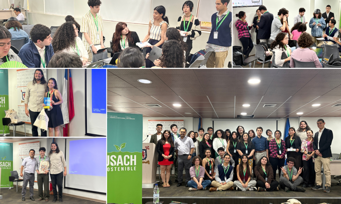 Registro fotográficos de la final del torneo de simulación de negociaciones en cambio climático, realizado en las dependencias del CEPEC USACH.